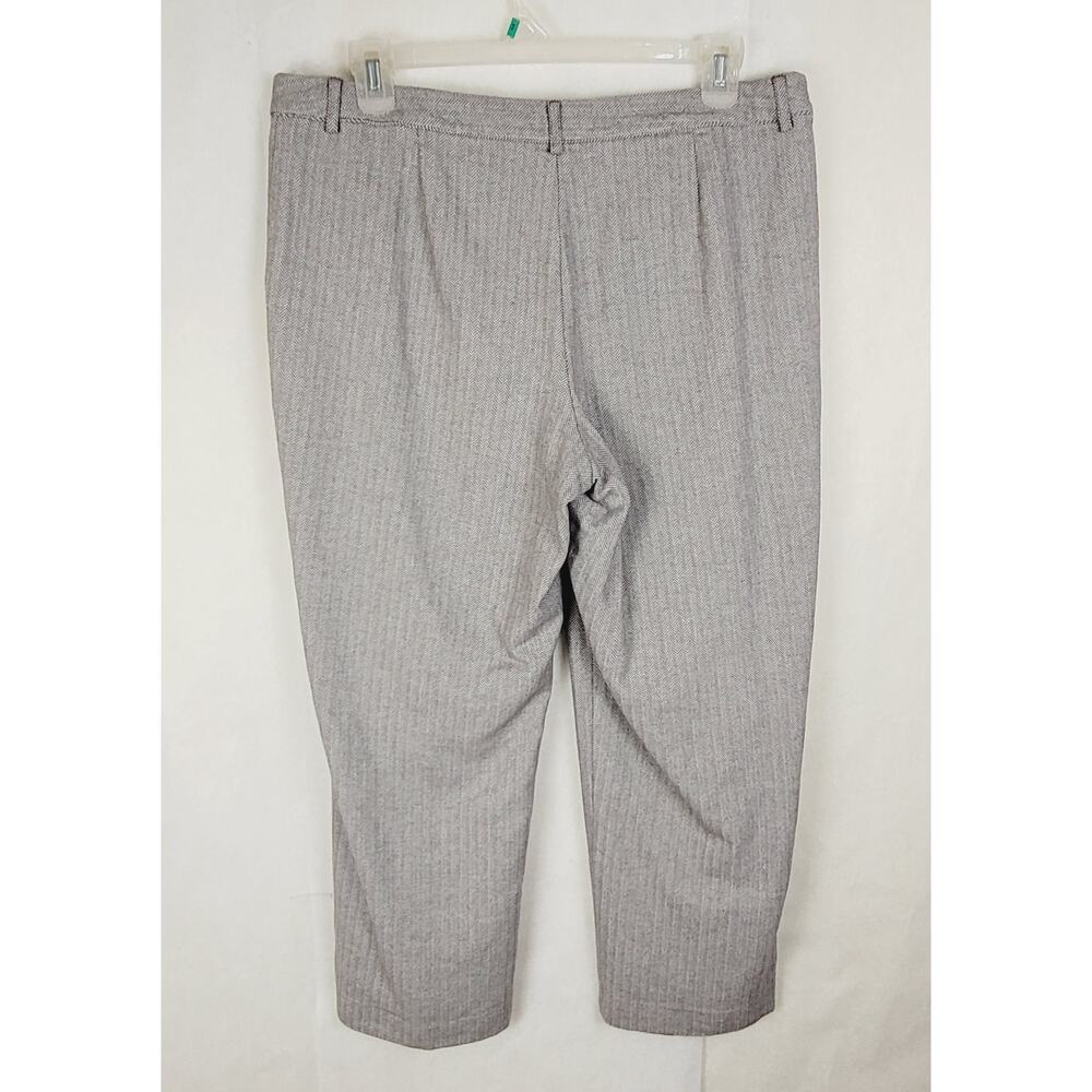 L.L. Bean grey herringbone trousers Size 18 Petite Preppy Career Office Classic - Picture 2 of 9
